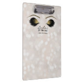 White Lights Gold Makeup Eyes Lashes Personalized Klembord (Rechts)
