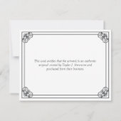 White  Lijst Certificate of Authenticity (Achterkant)