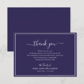 White lijst Navy Blue Funeral Bedankt Opmerking (Voorkant / Achterkant)