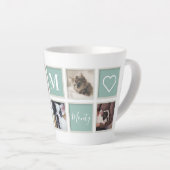 White Lijst Pet Mam Monogram en Foto Latte Mok (Rechterhoek)