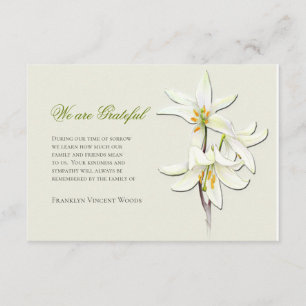 White Lilies - Hartelijk dank Bedankkaart