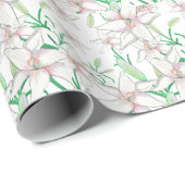 White Lilies Illustration Cadeaupapier (Rol Hoek)