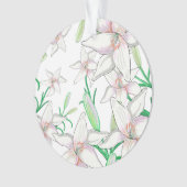 White Lilies Illustration Ornament (voorkant)