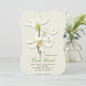 White Lilies Invitation Kaart (Staand voorkant)