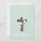 White Lilies & Mild Mint Easter Brunch Invite Kaart (Achterkant)