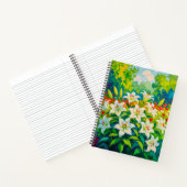 White Lilies Notebook Notitieboek (Binnen)