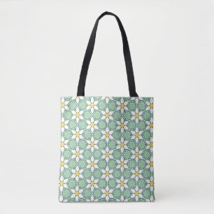 White Lilies Pattern Canvas tas