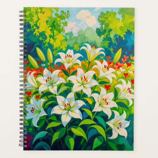 White Lilies Planner (Devant)