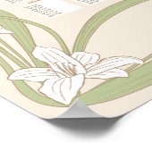 White Lilies Wedding Seating Chart 12 Tables Poster (Hoek)