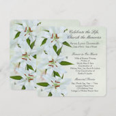 White Lily begrafenisaankondigingen Kaart (Voorkant / Achterkant)