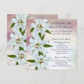 White Lily begrafenisaankondigingen Kaart (Voorkant / Achterkant)