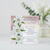 White Lily begrafenisaankondigingen Kaart (Staand voorkant)