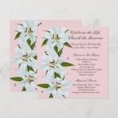 White Lily begrafenisaankondigingen Kaart (Voorkant / Achterkant)