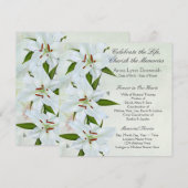 White Lily begrafenisaankondigingen Kaart (Voorkant / Achterkant)