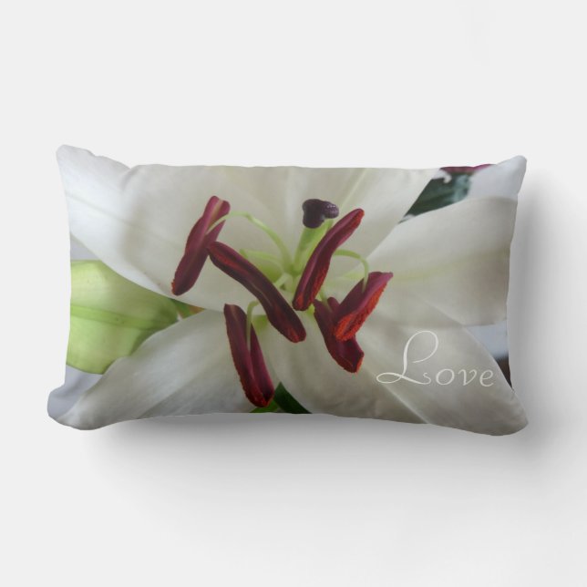 White Lily, bloem. Kussen (Voorkant)