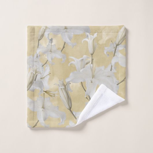 White Lily Blossom Glam 3a Bad Handdoek (Wasdoekje)