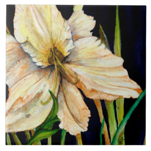 White Lily Ceramic Tegel Tegeltje