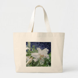 White Lily Floral Canvas tas