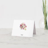 White Lily Floral Pink Marble Bedankkaart (Achterkant)