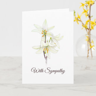 White Lily Floral Sympathcard Kaart