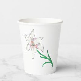 White Lily Flower Papieren Bekers