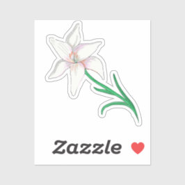 White Lily Flower Sticker