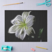 White Lily Fractal Flower Tissue Paper Tissuepapier (Craft)