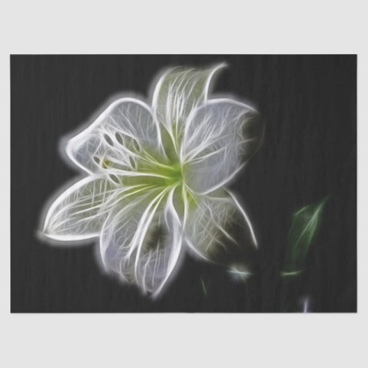 White Lily Fractal Flower Tissue Paper Tissuepapier (Voorkant)