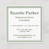 White Lily of the Valley Event Planner Vierkante Visitekaartje (Achterkant)