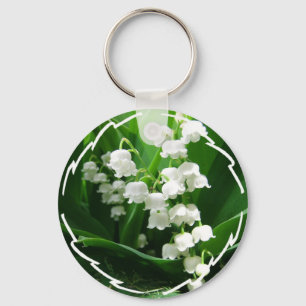 White Lily of the Valley sleutelhanger