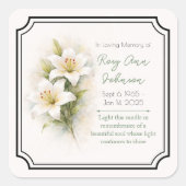 White Lily Remembrance Candle Sticker (Voorkant)