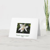 White Lily Sympathy Card Kaart (Achterkant)