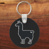 White Line Llama Sleutelhanger (Voorkant)