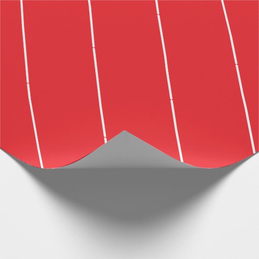 White Lines on Bright Red Classical Unique Simple Cadeaupapier (Hoek)