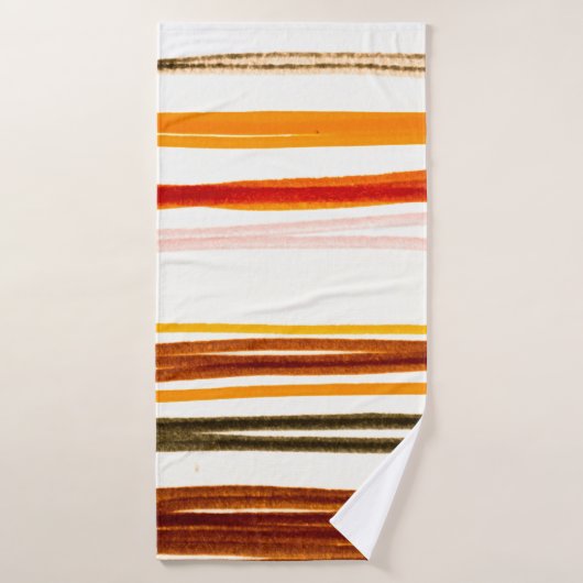 White Lines Pattern. Geometric Stripes Ink Drawing (Serviette de bain)