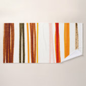 White Lines Pattern. Geometric Stripes Ink Drawing (Serviette de bain)