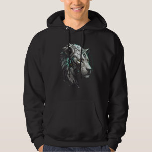 White Lion Fantasy Art - Robot Dier Leeuw 1 Hoodie