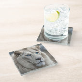 White Lion Glazen Onderzetter (Schuin)