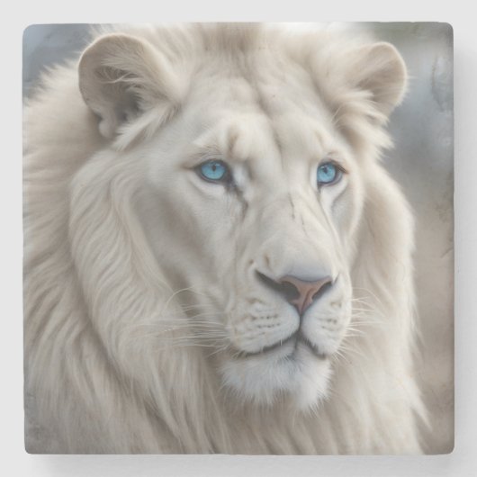 White Lion Stenen Onderzetter (Voorkant)