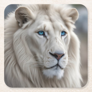 White Lion Vierkante Kartonnen Onderzetter