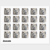 White Lion Vierkante Sticker (Vel)