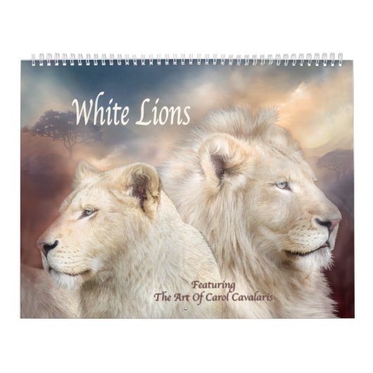White Lions Art Calendar Kalender (Hoes)