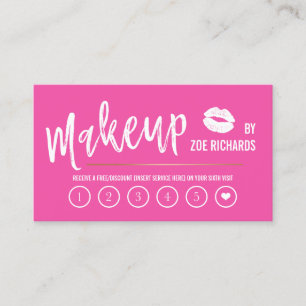White Lips Hot Pink Make-up Artist Loyalty Kaart