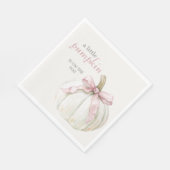 White Little Pumpkin Pink Bow Girl Baby shower Servet (Hoek)