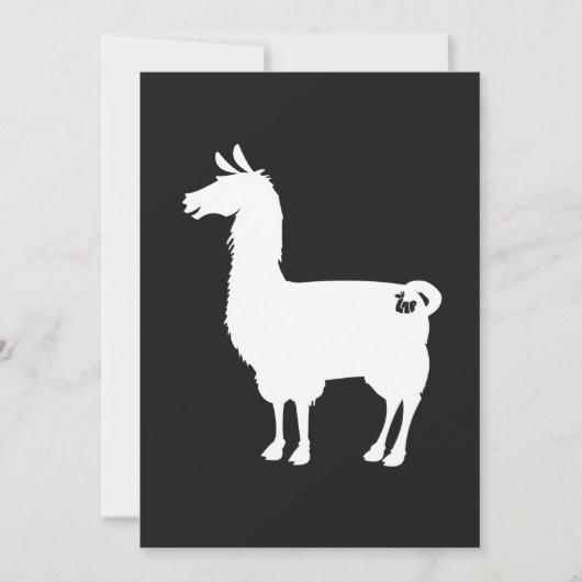 White Llama Invitation Kaart (Voorkant)