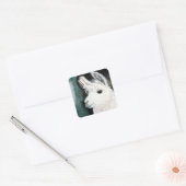 White Llama Vierkante Sticker (Envelop)
