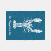 White Lobster Graphic Message  Fleece Deken (Voorkant (Horizontaal))