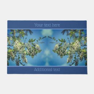 White Locust Flower Blossom Personalized Deurmat