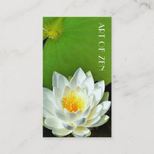 White Lotus Flower foto Bright Green Visitekaartje