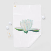 White Lotus Flower Illustration Golfhanddoek (Insitu)